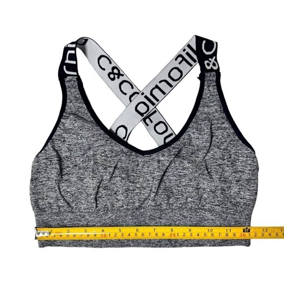 C&C California Cross Back Grey Sports Bra Sz. L - Picture 2 of 8